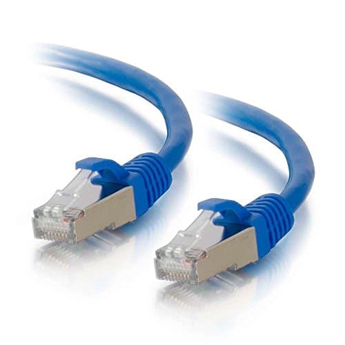 Image of C2G Cat6a Booted Shielded (STP) Network Patch Cable - Patch cable - RJ-45 (M) to RJ-45 (M) - 10 m - STP - CAT 6a - molded, snagless, stranded - blue