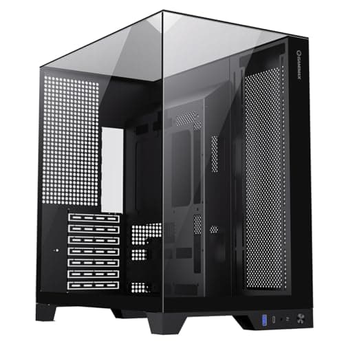Image of GameMax Infinity Plus Black With Three Sides Tempered Glass ATX PC Computer Case With Dual Chamber Layout, Space For 8 x 120mm Fans, 360mm Watercooling Compatbility & USB Type-C GEN1 Port