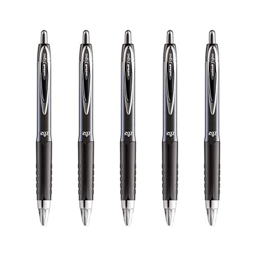 Image of uni-ball Signo Gel UMN-207 Retractable Rollerball - Black, Pack of 5