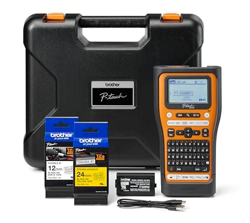 Image of Brother PT-E560BTVP Electrician label printer | Prints up to 24mm | Bluetooth | Pro Label Tool app Connectivity | Dual auto- cutter | USB-c connectivity