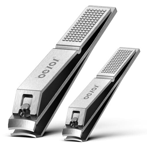 Image of BEZOX Well-Made Nail Clipper Set 2 Pcs, Wide Jaw Opening Nail Clipper for Fingernail and Toenail, Premium Stainless Steel Sharp Sturdy Finger Nail Clipper