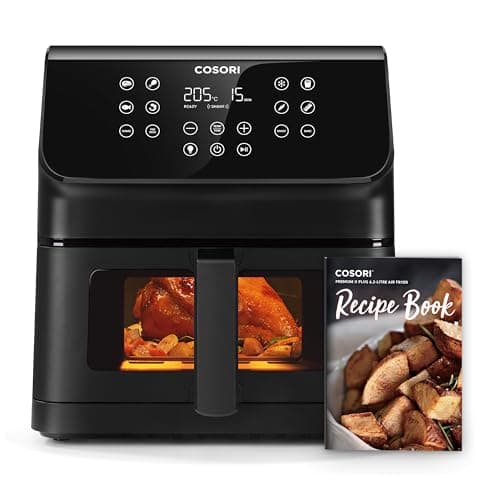 Image of Cosori Air Fryer Large 6.2L, 55% Energy Saving & 85% Less Oil, 12 Functions, Shake Reminder, 80+ Recipes, Dishwasher Safe, 1700W, Black