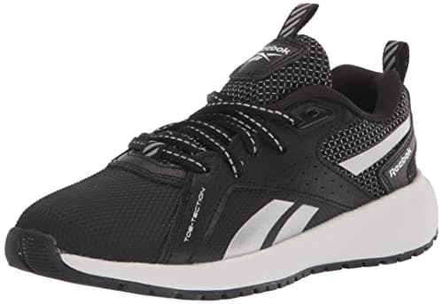 Image of Reebok Boy's Durable XT Running Shoe, Black/Silver Metallic/White, 2 Little Kid