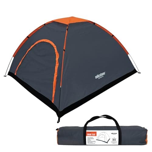 Image of Milestone Camping Dome Tent/Water-Resistant Tent with Carry Bag Included (4 Person)