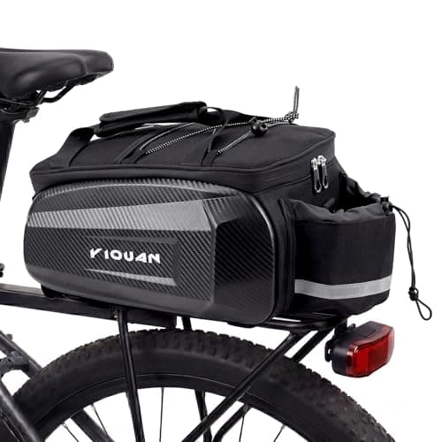 Image of Snorthy 17L Bike Pannier Bag, Large Capacity Bike Rear Rack Bags with Shoulder Strap and Handle, Mountain Electric Bicycle Saddle Handbag Back Seat Bicycle Storage Bag for Cycling Traveling Black