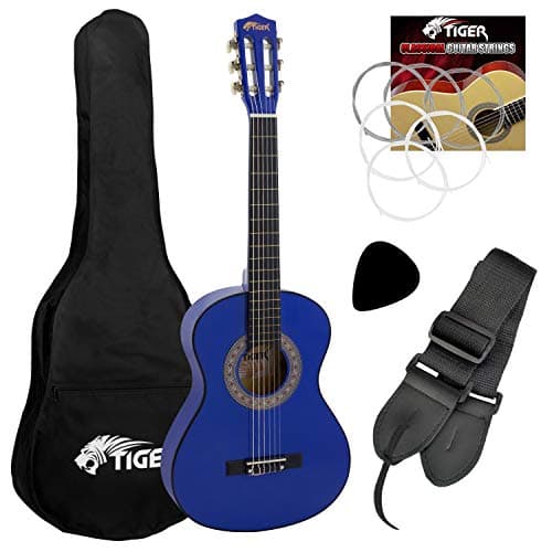 Image of TIGER CLG5-BL | 1/4 Size Classical Guitar Pack | Blue | Now with 6 Months Free Lessons Included