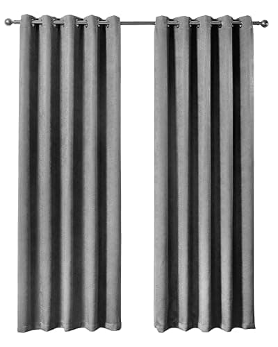 Image of Emma Barclay – 3D Embossed Blackout Curtains for Bedroom Living Room Thermal Insulated Woven Eyelet Blackout Curtains With Reflective Reverse Weave Ambiance Collection (66” x 72” Inch)(Charcoal)