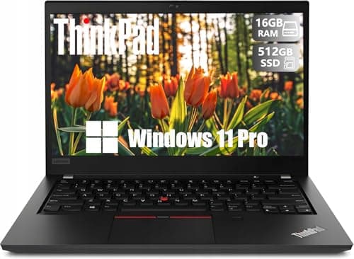 Image of Lenovo Thinkpad T490 Business Laptop, 14-Inch FHD (1920x1080), Intel Core i5-8265U, 16GB RAM, 512GB SSD, US QWERTY Keyboard, Windows 11 Pro (Renewed)