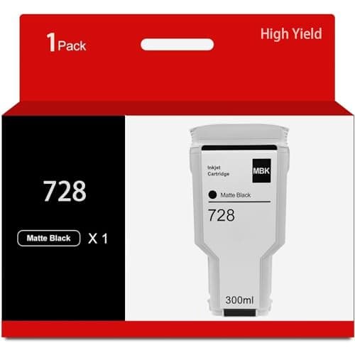 Image of 728 Compatible for HP 728 Ink Cartridge 300ML Matte Black Compatible for HP DesignJet T830 T730 Ink Cartridge 4-Pack