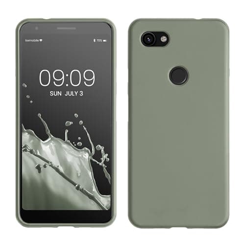 Image of kwmobile Case for Google Pixel 3a XL Case - Soft Cover - Shockproof TPU Material - Wireless Charging - Gray Green