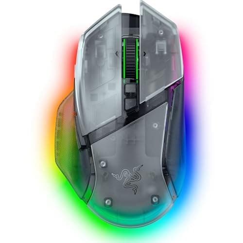 Image of Razer Basilisk V3 Pro 35K Phantom White - Customisable wireless ergonomic RGB gaming mouse - 35K DPI optical sensor - 4-way scroll wheel - HyperSpeed & Bluetooth - PC/Mac | Phantom White Edition