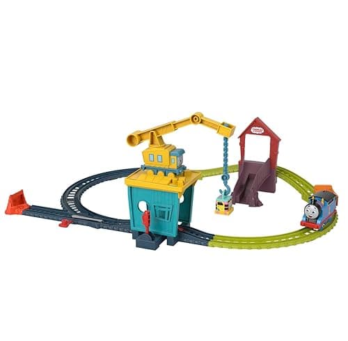Image of Thomas & Friends Motorized Toy Train Set Fix 'em Up Friends with Carly the Crane & Sandy the Rail Speeder for Preschool Kids Ages 3+ Years, HDY58, Nicht Zutreffend