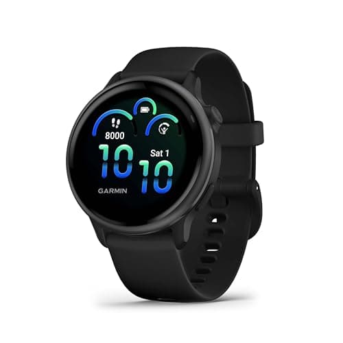 Image of Garmin vívoactive 6, 42mm GPS smartwatch, AMOLED touchscreen, all-day health monitoring, personalised fitness features, advanced sleep coaching, Music, up to 11 days battery life, Black