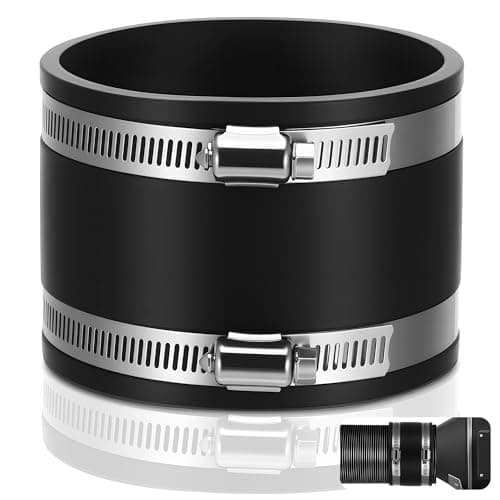 Image of TranRantic 100mm Rubber Coupling for Soil Drain Repair, Drainage Pipe Fittings, Rubber Sleeve Connector with 2 Hose Clips, Toilet Waste Pipe Connector for Connecting Duct Fans Carbon Filter Rigid Pipe