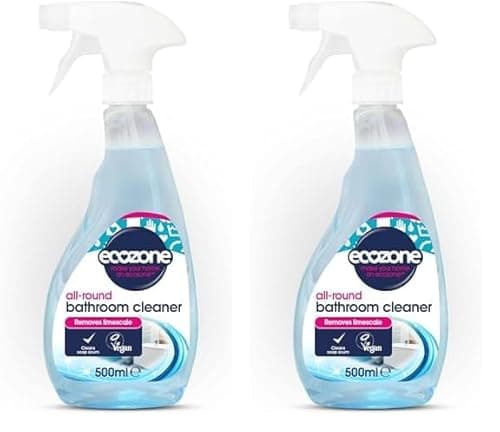 Image of Ecozone 3-in-1 Bathroom Cleaner, 500ml, Removes Stubborn Limescale, Leaves Showers Sparkling (Pack of 2)