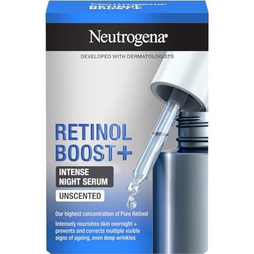 Image of Neutrogena Retinol Boost+ Intense Night Serum (1 x 30ml), Unscented Retinol Serum For Face, Reduces Look of Deep Wrinkles, For Firmer, Younger-Looking Skin