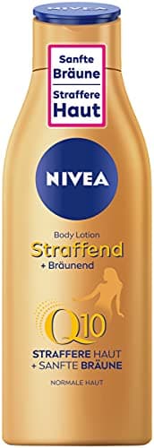 Image of NIVEA Body Lotion Firming + Tanning Q10, Care for a Gentle Tan with Fresh Summer Fragrance, Skin Care for Firmer Skin in Just 10 Days (200 ml)
