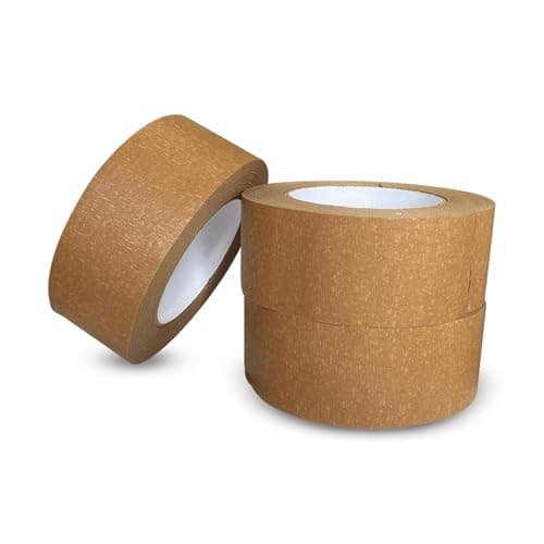 Image of JeeJaan® 3 Rolls of Brown Paper Tape 50mm x 50m Heavy Duty Kraft Tape for Packaging Sealing Boxes and Parcel Wrapping Eco-Friendly Strong Adhesive Recyclable for Packing and Storage Use