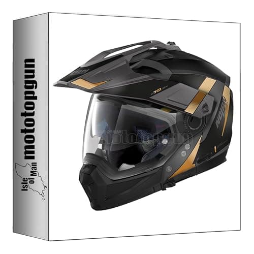 Image of nolan motorbike helmet adventure n70-2 x 06 skyfall flat lava grey gold - black size xl mototopgun