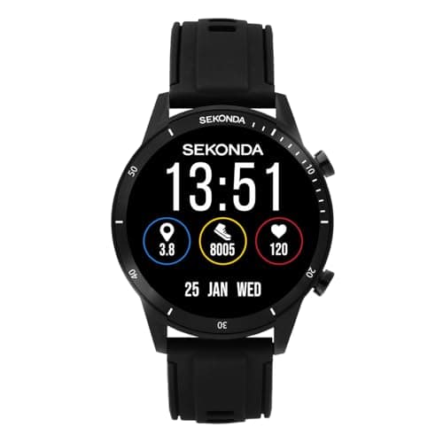 Image of Sekonda Active Go Smart Watch in Black with Black Silicone Strap