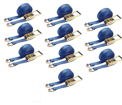 Image of 10X Heavy Duty 8 Meter X 50mm Ratchet Tie Down Strap Lorry Lashing 5000kg 5 ton