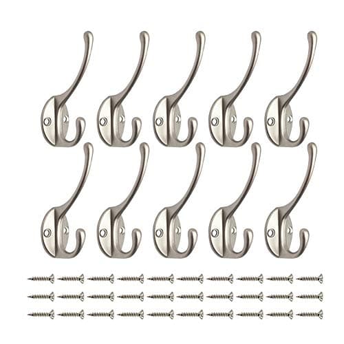 Image of Bosdontek 10 Pcs Modern Coat Hooks Wall Hooks Clothes Hat Hooks Robe Hooks Wall Mounted Hook for Aisle Entryway Garage