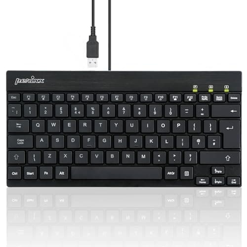 Image of Perixx PERIBOARD-326 Wired USB Mini Backlit Keyboard, Quiet Typing Design, QWERTY UK