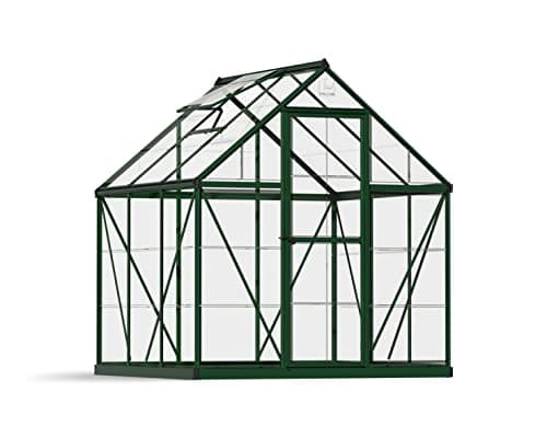 Image of Palram Canopia Harmony 6x6 Green Greenhouse - Clear Polycarbonate, Aluminum Frame, Base Included