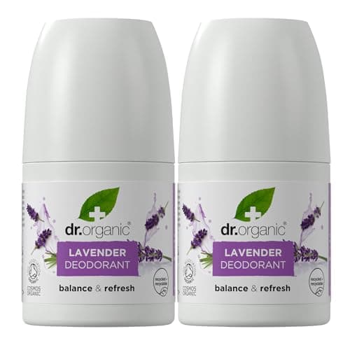 Image of Dr Organic - Lavender Deodorant - Aluminium Free - Soothing, Nourishing & Hydrating - Vegan, Cruelty, Paraben & SLS Free - 50ml - 2 Pack