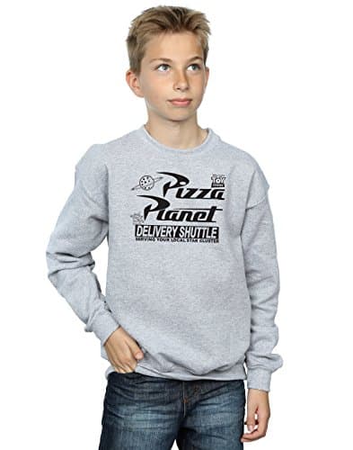 Image of Disney Boys Toy Story Pizza Planet Logo Sweatshirt 7-8 Years Sport Grey
