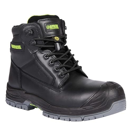 Image of Apache Cranbrook Waterproof Safety Boot | Black Size 8 UK | 100% Non Metallic | ESD Safety Standards | Full Grain Leather | Durable Outsole