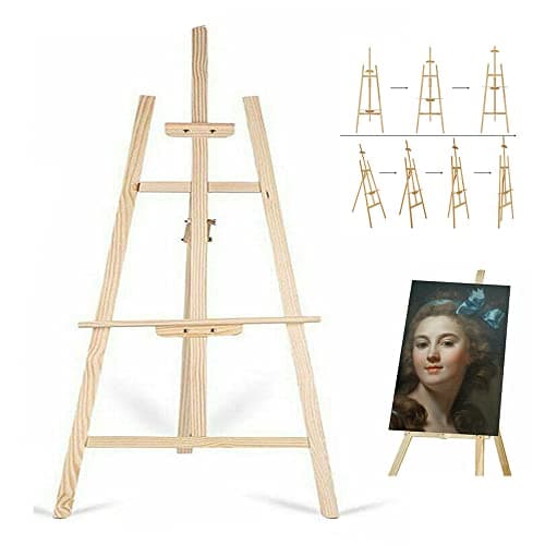 Image of 1.5m Studio Wooden Easel Foldable A-Frame Painting Painter Drawing Stand Board 59 Inch Art Craft Cafe Display Easel Wedding Paintings Stand