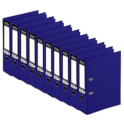 Image of ED 10 x Pukka A4 Glossy 2-Ring Lever Arch File School Work Office 75mm Spine File Organiser (Navy), Does not apply