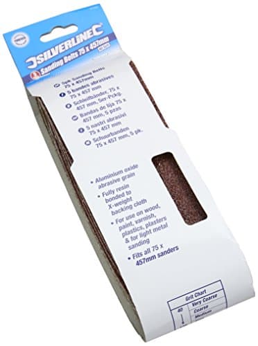 Image of Silverline 171121 Sanding Belts 75 x 457 mm 5pk 40 Grit