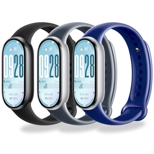 Image of BABEJIA 3 Pack Replacement Bands Compatible with Xiaomi Smart Band 10/9/8, Soft Sporty Straps, with Metal Connector, Breathable, Adjustable, Quick Release