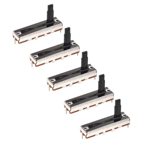Image of sourcing map 5Pcs Straight Single Linear Slide Potentiometer 3 Pin B100K 35mm(L) 20mm Travel 4x15mm Handle Fader Variable Resistors Mixer Electronic Potentiometer for Dimming Tuning