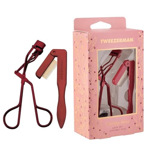 Image of Tweezerman Vintage Rose Eyelash Curler Gift Set, Includes Lash Curler & iLashComb, (Set of 2)