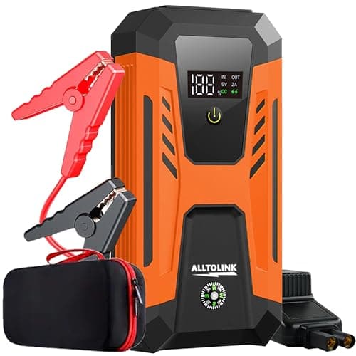Image of Alltolink Jump Starter Power Pack, 3000A Portable Car Battery Booster Jump Starter for 12V Vehicles and Motorcycles, Portable charger with display screen and 20V fast charging, 4-mode LED lights
