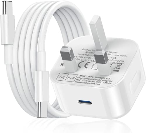 Image of Fast Charger USB C for iPhone 17 16 15 Charger 40W 1M Apple Type C to C Charging Cable and Plug UK USBC Power Adapter Fast Charge for New i Phone Air/17 Pro Max/16e/16 Plus/16 Pro Max,Lead and Head