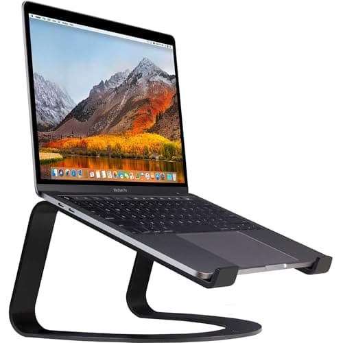 Image of Twelve South Curve Laptop Stand, MacBook Stand - Ergonomic Aluminum Laptop Holder for Apple, Dell, HP, Lenovo, Fits 11" to 17", Black