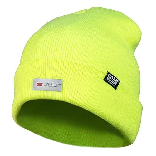 Image of Scan Hi-Vis Beanie Hat Thinsulate Lining - Yellow