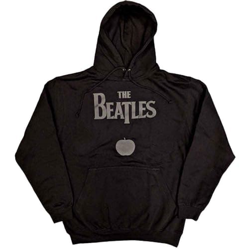 Image of Rock Off officially licensed products The Beatles Drop T Logo & Apple Official Unisex Hoodie Hooded Top (XX-Large) Black