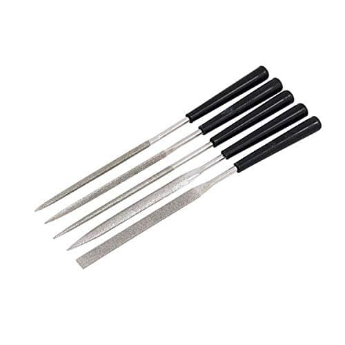 Image of Neilsen CT3342 5pc Diamond Needle File Set - 140mm Length | Multiple Shapes File : Flat, Half Round, Square, Triangular, Round Taper | Files Size : 5mm, 4mm, 2.5mm
