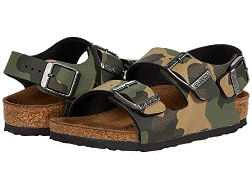 Image of Birkenstock Milano Kids Sandal, Desert Soil Camo Khaki, Size 33 N EU (2-2.5 N US Little Kid)