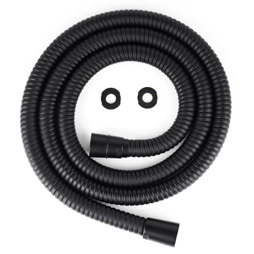Image of Hibbent 16mm (Outer)/10mm(Inner) Large Bore Shower Hose 1.5m -Supper Low Water Pressure Boosting Shower Hoses with Black, Universal Anti-Kink and Leak-Proof