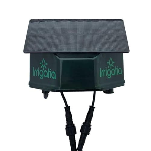 Image of Irrigatia Weather Responsive Solar Powered Irrigation System, Automatic Watering, Water between 18 and 36 plants, 15m Tubing, includes 20 drippers, stakes and T pieces. (IRR-SOL-C18Q, 18)