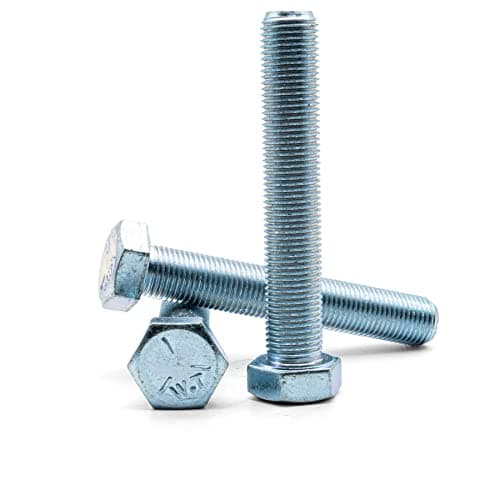 Image of Hippo Hardware 1/2" Inch (1/2" X 2") UNF Hexagon Set Screws Fully Threaded Imperial Bolts with Fine Thread Grade 5 Steel Bright Zinc Plated BZP (Pack of 10)