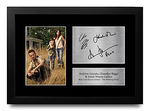 Image of HWC Trading FR A4 Andrew Lincoln Chandler Riggs Sarah Wayne Callies The Walking Dead Grimes Family Gifts Printed Signed Autograph Picture for TV Show Fans - A4 Framed
