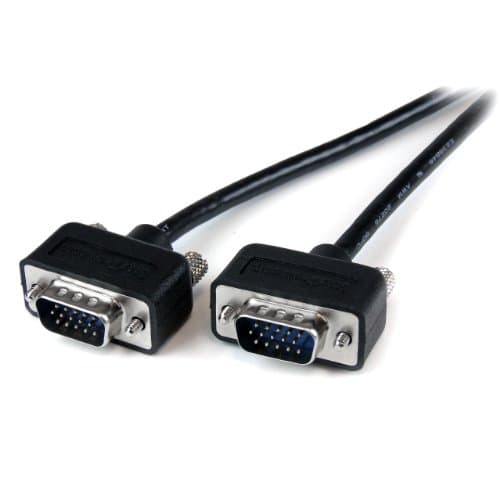 Image of StarTech.com 6 ft. (1.8 m) VGA to VGA Cable - HD15 Male to HD15 Male - Coaxial High Resolution - Low Profile - VGA Monitor Cable (MXT101MMLP6),Black