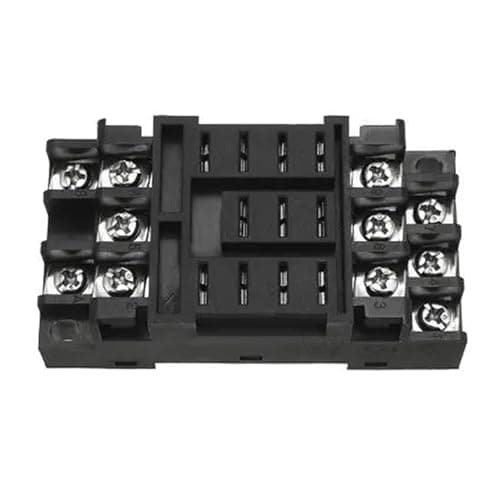 Image of 5-Pack 11-Pin 38mm DIN Rail Panel Mount Electromagnetic Power Relay Socket Base